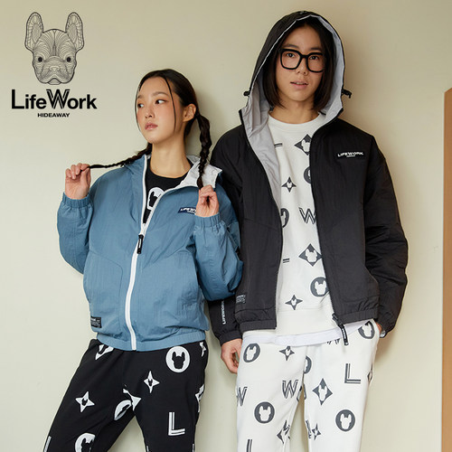 LIFEWORK HIDEAWAY春秋新款连帽拉链夹克男女同款潮牌运动外套