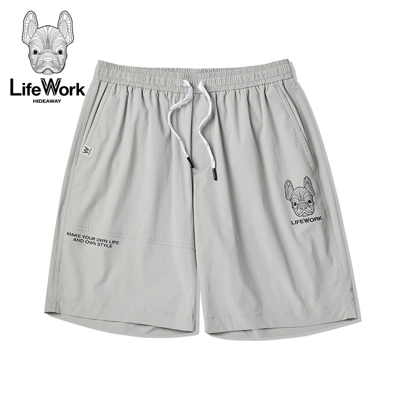 LIFEWORK HIDEAWAY速干运动休闲短裤男抽绳五分裤时尚潮流宽松男