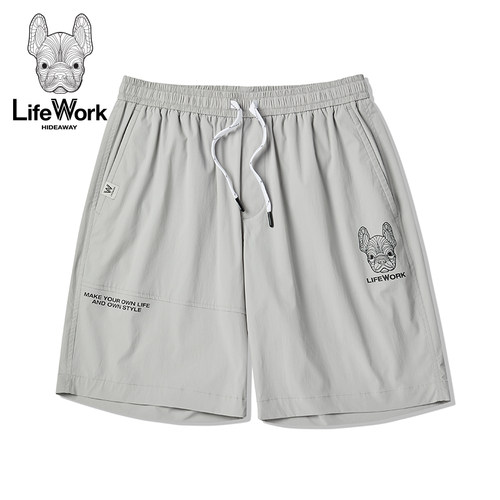 LIFEWORK HIDEAWAY速干运动休闲短裤男抽绳五分裤时尚潮流宽松男