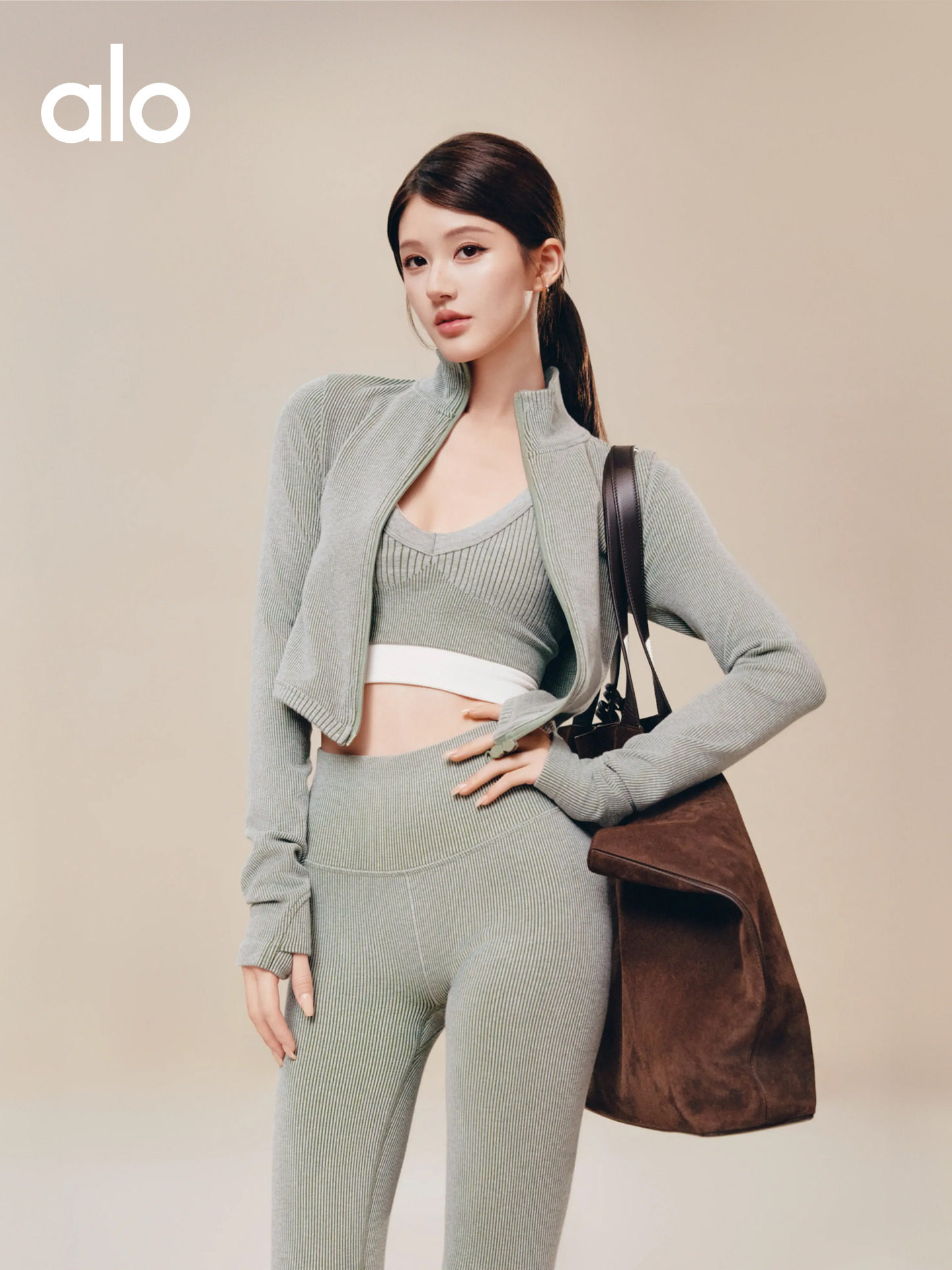 [Zhao Lusi style] ALO Ailuo | Women's Seamless Short Sport Casual Jacket