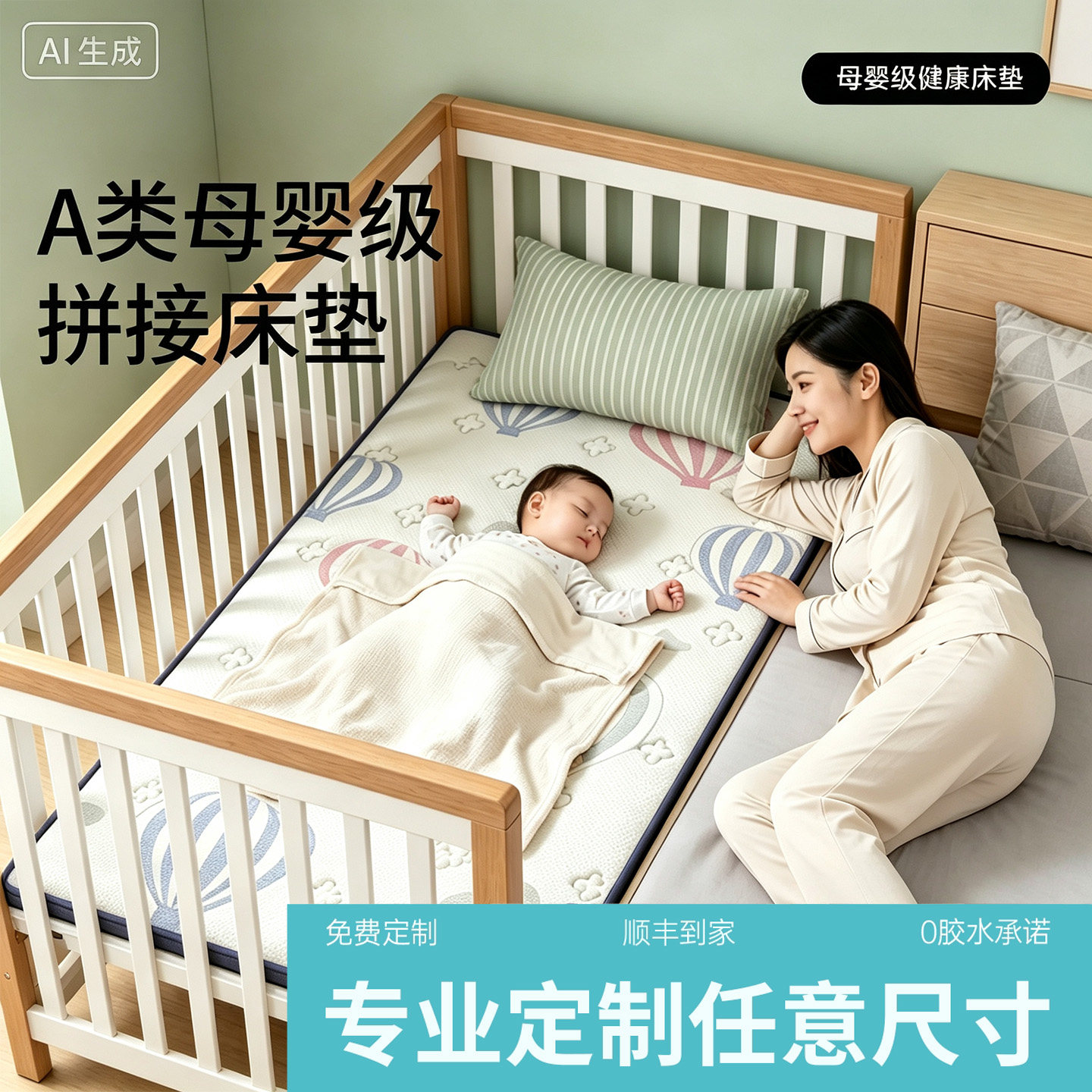 A类母婴儿童0胶护脊棕榈床垫