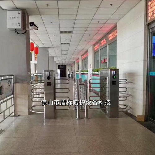 半高立式旋转滚闸不带顶十字型人行通道单向门景区单位转闸机
