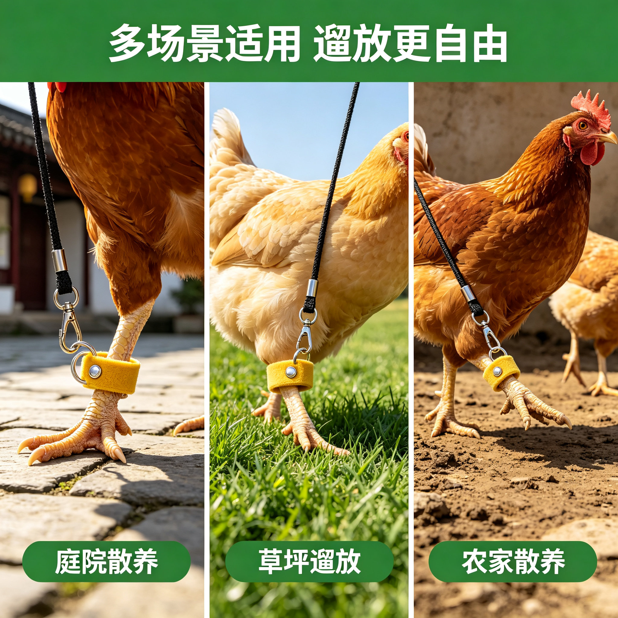 大号黄色鸡鸭防逃脱脚套2个装