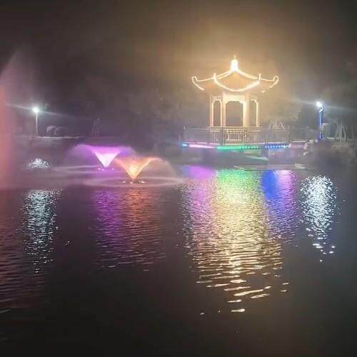 喷泉浮水泵七彩灯光喷泉爆气机公园太阳能喷泉造景水泵池塘氧机