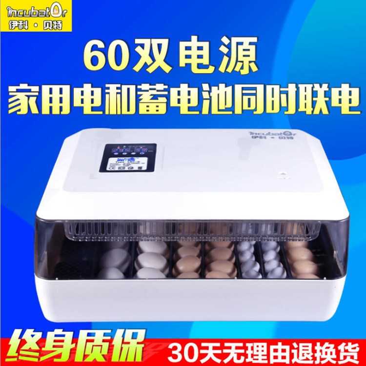 60枚家用小型孵化机全自动鸡微型孵化器鸽子孵蛋器 鸡鸭鹅孵化箱