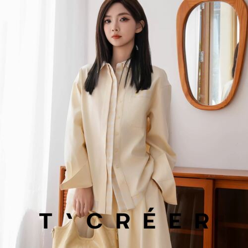 T`CREER｜【浮翠流丹】春季休闲简约百搭慵懒风衬衫女