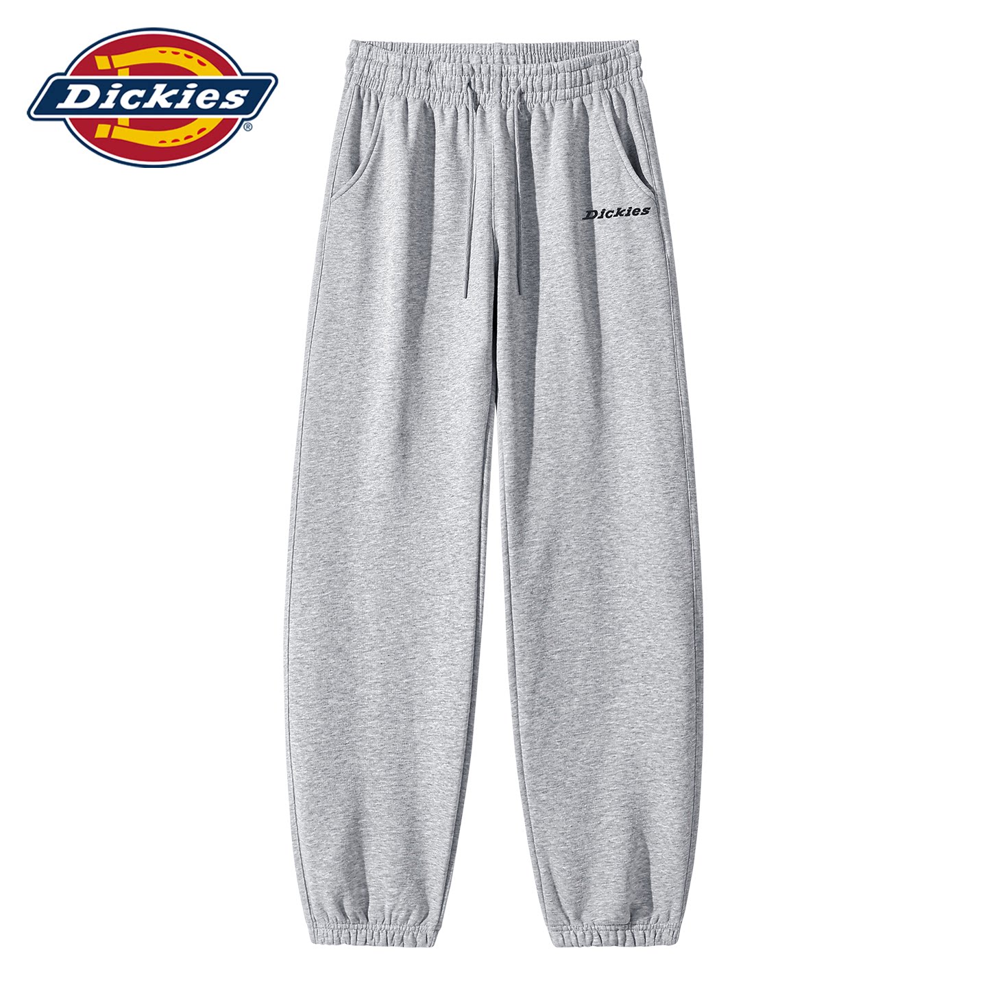 Dickies灰色休闲卫裤男女情侣款秋冬潮牌刺绣百搭束脚九分运动裤
