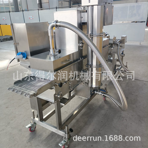 小型隧道式撒粉机预制菜滚筒裹粉机上粉率高均匀厚实连续生产
