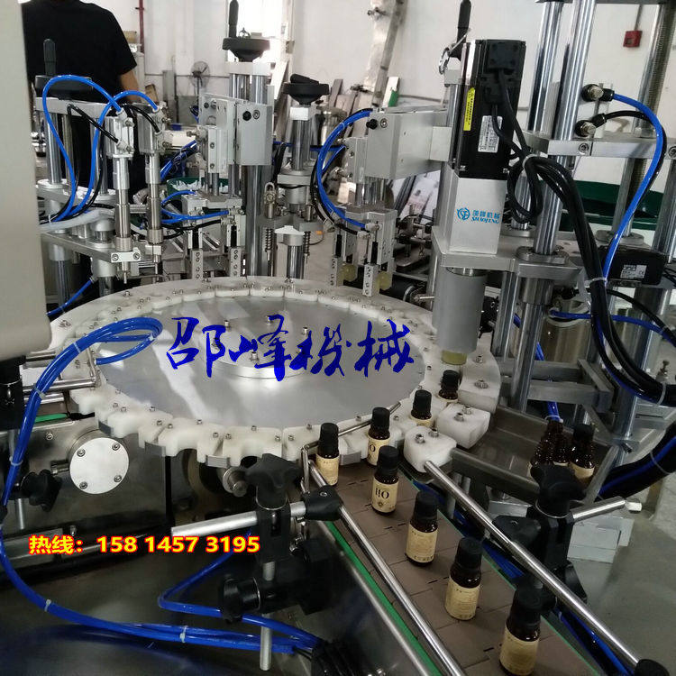 大马士革玫瑰鲜花纯露水灌装机香薰纯露精油自动灌装机锁盖贴标