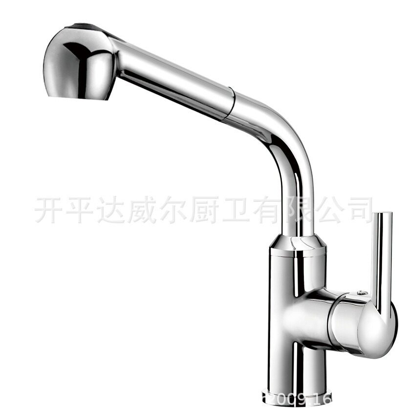 永红达威尔厨房冷热抽拉菜盆水龙头全铜主体