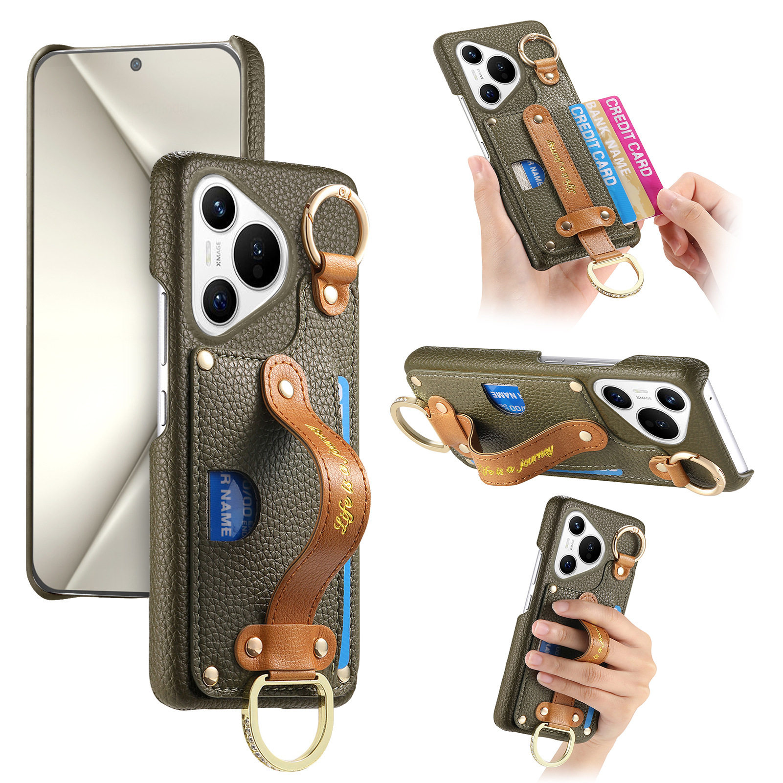 适用华为pura70 pro手机壳商务pura70 ultra保护壳后盖插卡支架款皮套pura70时尚个性腕带单底保护套,3C数码配件,手机保护套/壳,淘宝优惠券,粉丝福利购,淘宝优惠卷