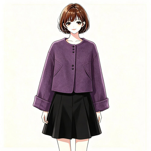 Hooxun逅荨【莫奈画信】   百搭个性休闲上衣HX715W002