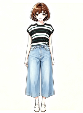Hooxun逅荨【如梦如幻】  个性圆领条纹针织HX715C060