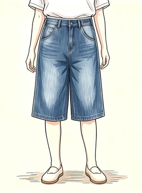 Hooxun逅荨【街头素描】 百搭竖纹个性牛仔裤HX715D116