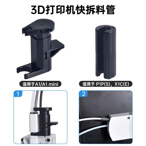 BIQU Panda PTFree 快拆料管P1S升级A1/X1打印头DIY配件适用拓竹