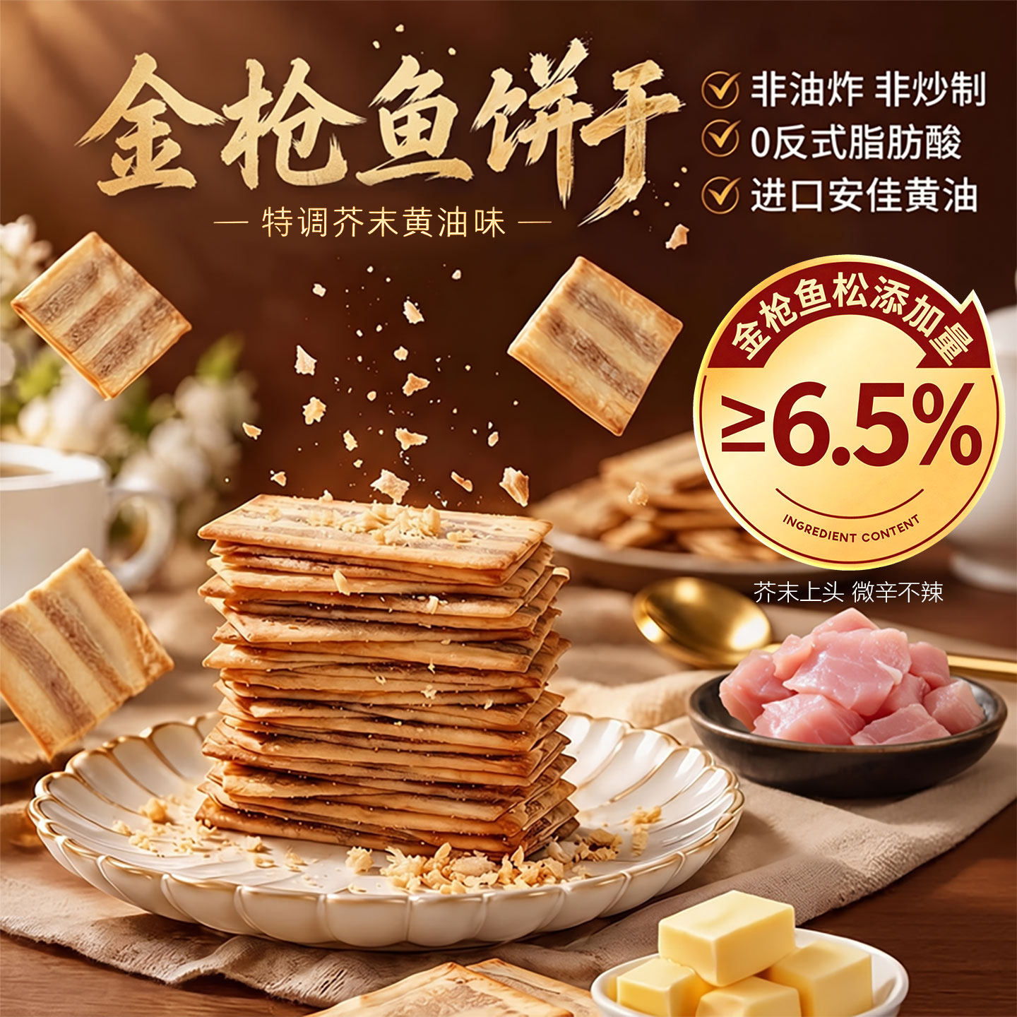 悠享时黄油牛肉薄脆饼干酥香点心