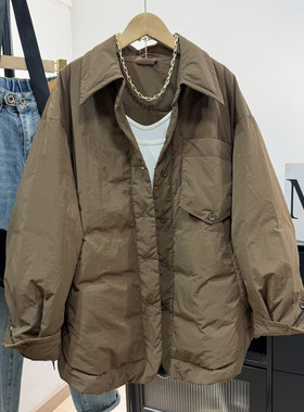 衬衫式大板羽绒服女秋新款韩系休