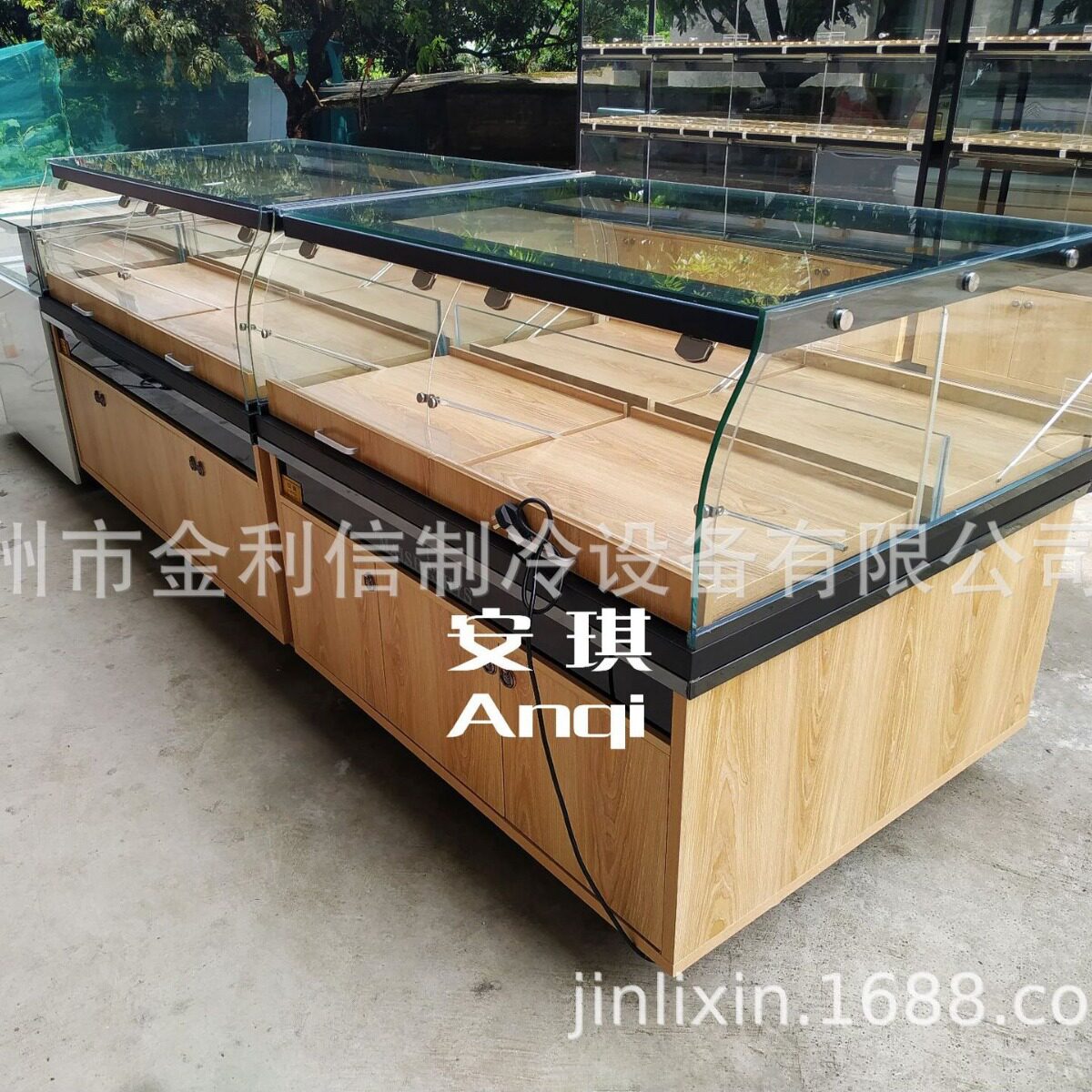 安琪牌木质糕点陈列中岛柜烘焙蛋糕展示柜面包房货架