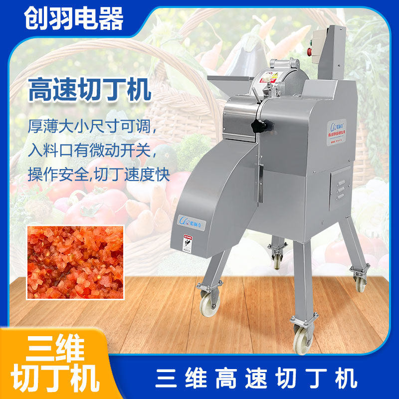 商用大型果蔬伽工厂切菜设备狗粮猫粮火腿切丁机瓜果切碎机
