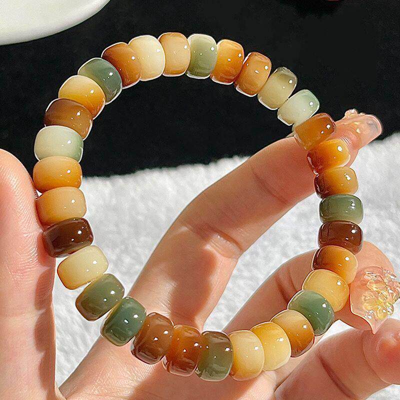 【普陀山】炭烧敦煌片珠菩提手串女静音盘玩菩提子佛珠念珠文玩手