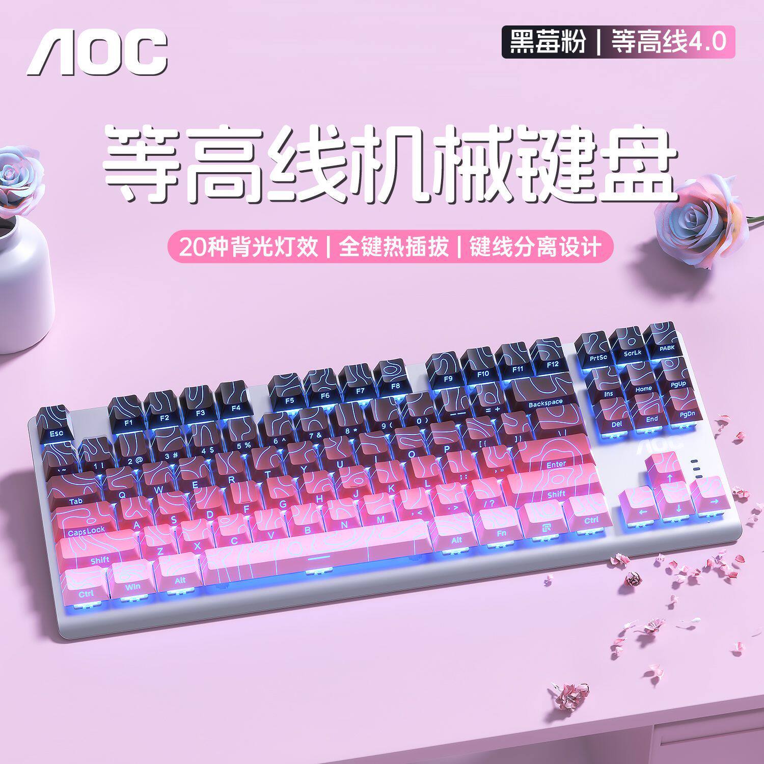 AOCGK200有线机械键盘鼠标耳机