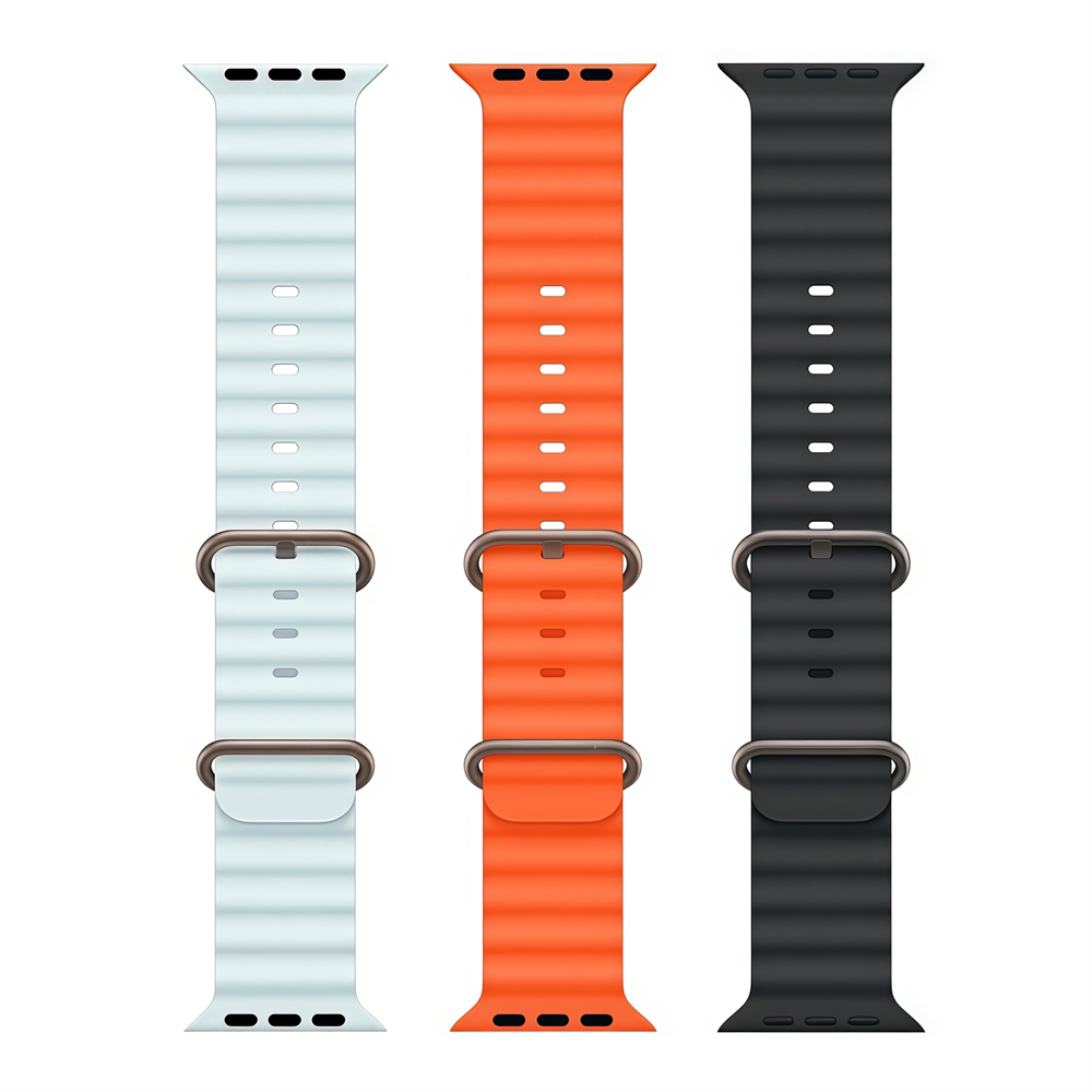 适用Applewatch11苹果海洋表带iwatchS10硅胶se防水s9运动ultra32图片