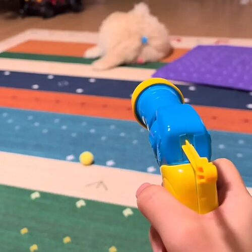 猫狗宠物玩具毛 绒 球 手 枪发射器互动解闷逗猫枪静电沾身JH