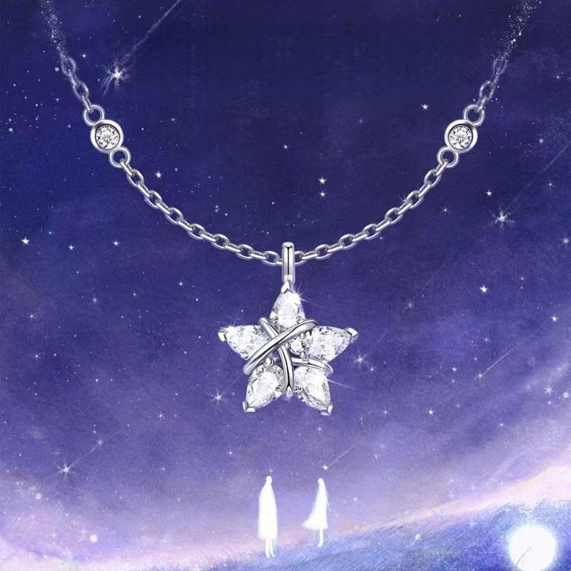 幸运星星星织女星项链轻奢小众设计感纯银锁骨链生日送闺蜜女友图片