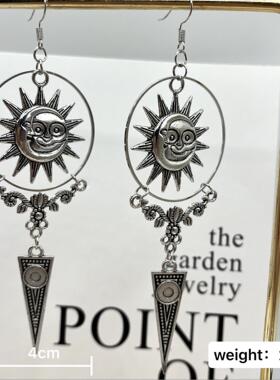 外贸热销电镀独立包装 太阳女神 月亮耳钩耳饰电镀独立包装耳饰品