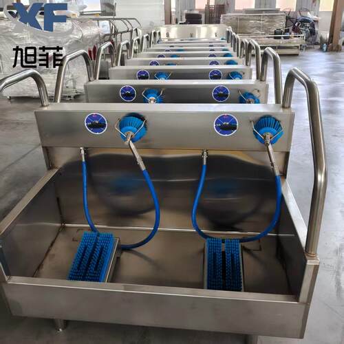 双工位靴子清洗消毒一体机     食品厂、中央厨房用