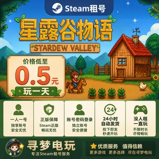 正版Steam星露谷物语游戏账号出租 双人联机 秒上号 账密登录