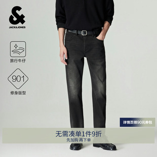 杰克琼斯901修身小脚牛仔裤男装秋季新款水洗长裤子时尚226432025