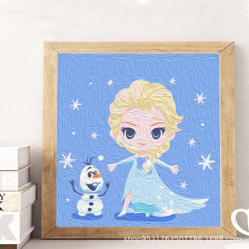 数字油画diy手工儿童油彩画填色画画卡通小尺寸迷你填充水彩简单