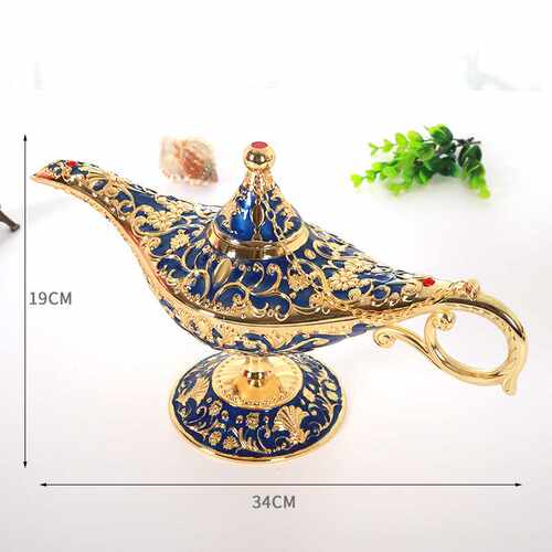 阿拉丁神灯34*19复古欧式合金摆设许愿灯神灯创意装饰摆件工艺品