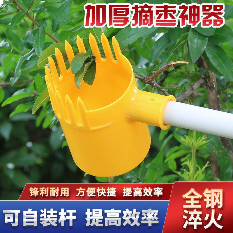 新款专用酸枣不锈钢摘果器采果山枣柏树神器小枣工具扎手大号