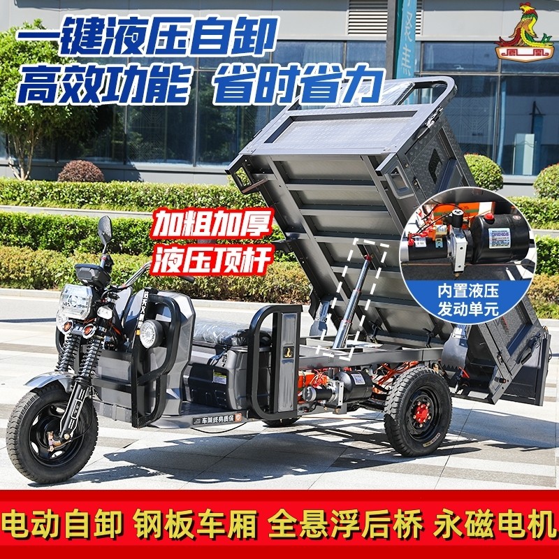 凤凰牌新款自卸电动三轮车家用农载人电三轮