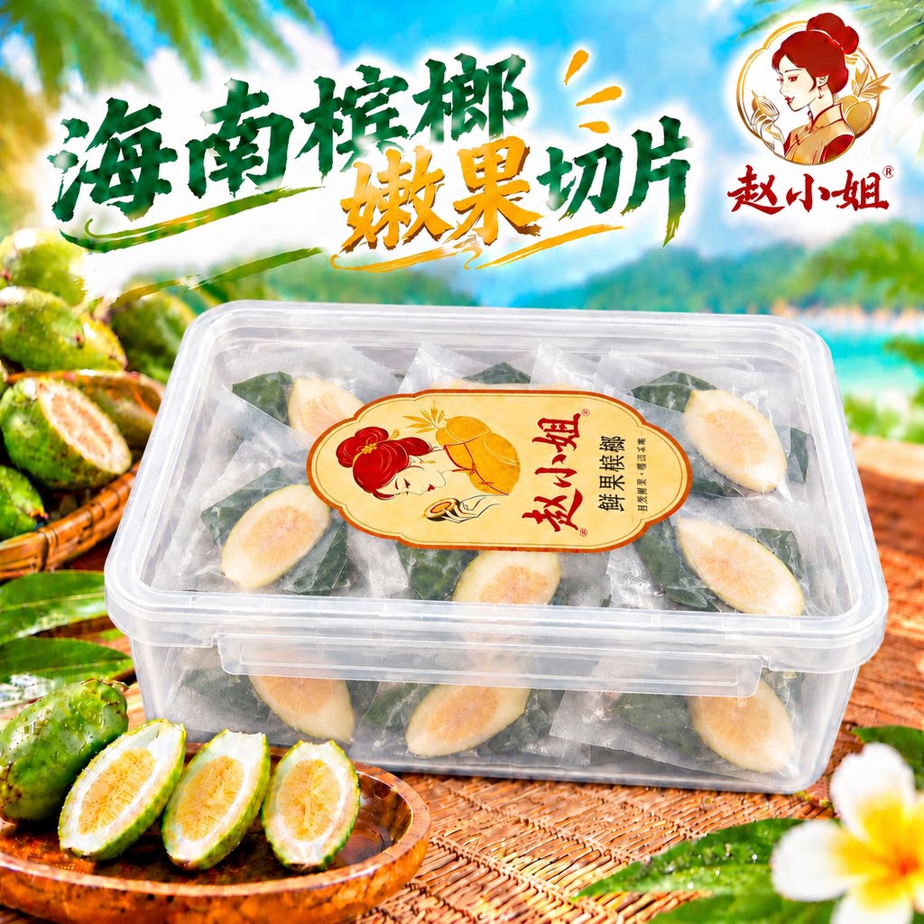 海南陵水槟榔嫩果新鲜槟榔切片独立真空包装现摘产地槟榔空运发货
