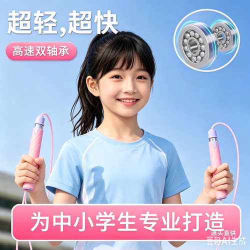 跃风跳绳儿童小学生专用绳全新式竞速中考考试破风运动绳不打结SJ