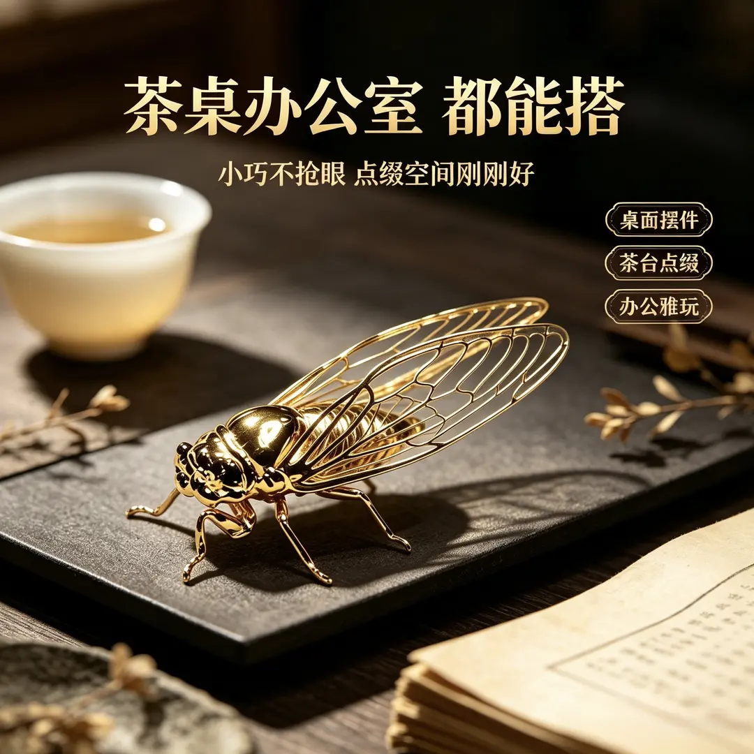 【金蝉脱壳,一鸣惊人】知了创意摆件复古中国风禅意小摆件精致HP