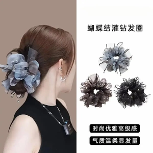 夏日大肠发圈女高级感轻奢气质扎马尾丸子头花皮筋发绳发饰SJ