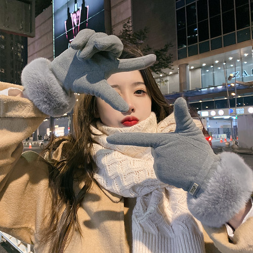 加绒加厚防风寒骑行冬季棉手套