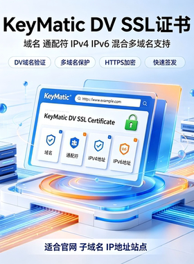 KeyMatic DV SSL证书域名通配符IPv4v6网站HTTPS安全认证加密建站