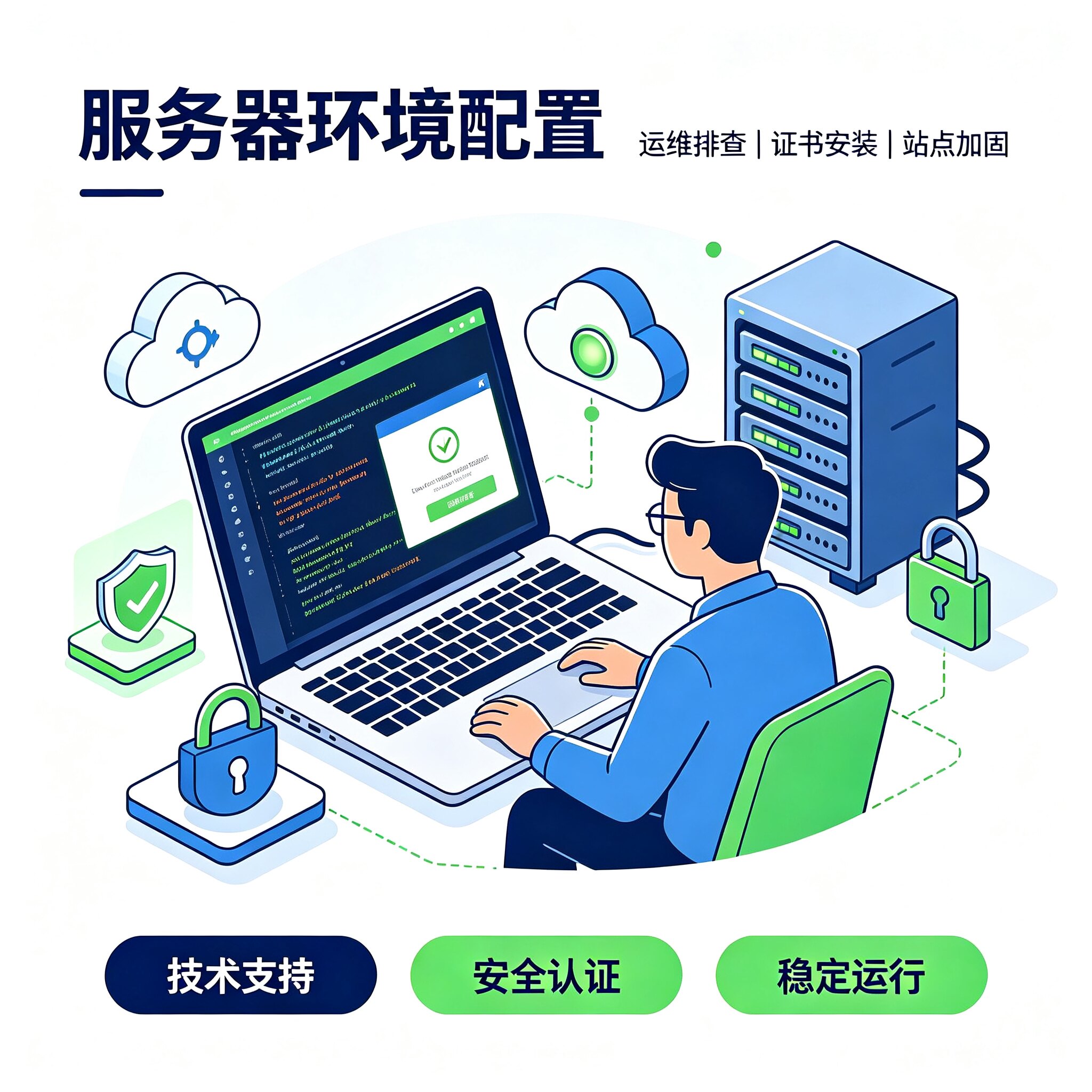 SSL证书安装部署网站迁移维护服务器环境配置HTTPS技术调试代运维