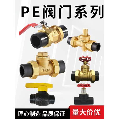 PE铜球阀热熔阀门20 25 32 双头活接开关止回阀闸阀减压阀截止阀
