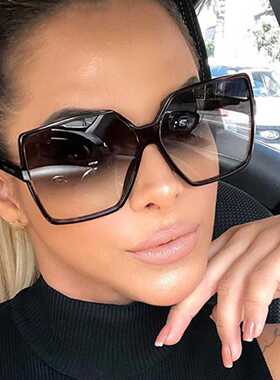 欧美方形爆款女太阳镜超大全框时尚Y2K Sunglasses Oversize