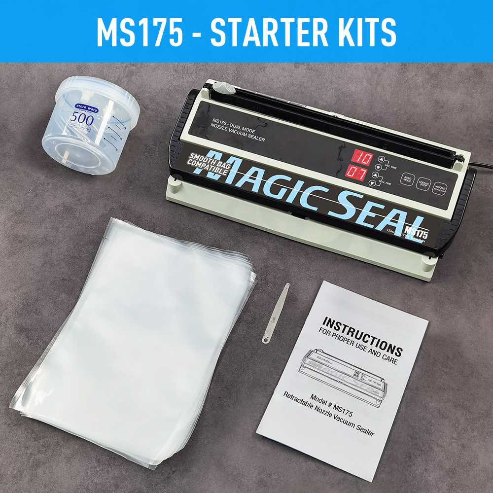 MAGIC SEAL MS175英文版 -光面袋镀铝箔袋抽气嘴家商用真空包装机