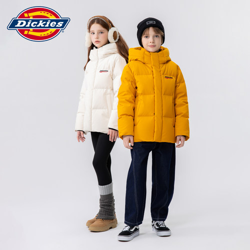 Dickies 儿童加厚蓄热羽绒服2026冬季新款男女童连帽保暖面包服