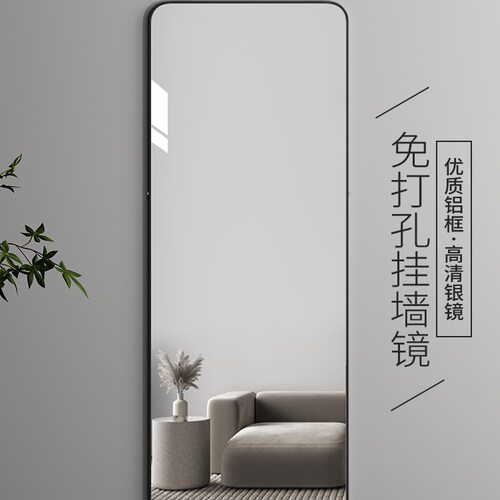 全身镜子贴墙自粘免打孔试衣镜子卧室家用宿舍ins风壁挂墙穿衣镜
