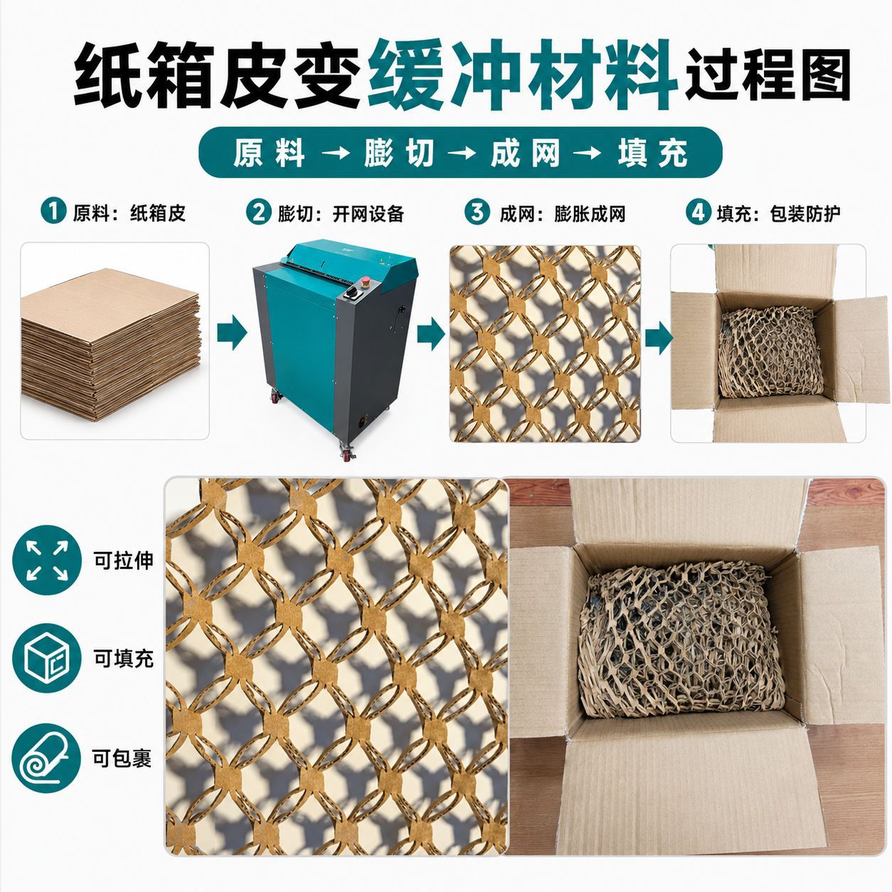 CS500厚纸板切割机瓦楞纸箱减震缓冲机器纸箱膨切机纸包装机械图片