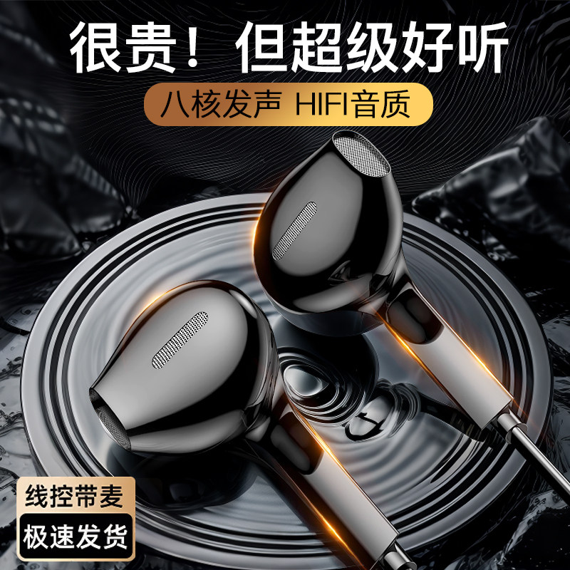 蓝悦HIFI有线耳机八核发声入耳式高音质金属耳机高保真耳机Type-C